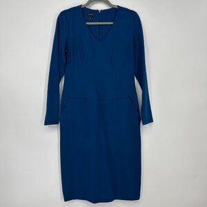 Talbots Blue V-Neck Sheath Dress
